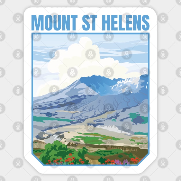 Mount Saint Helens Washington Sticker by Sue Cervenka